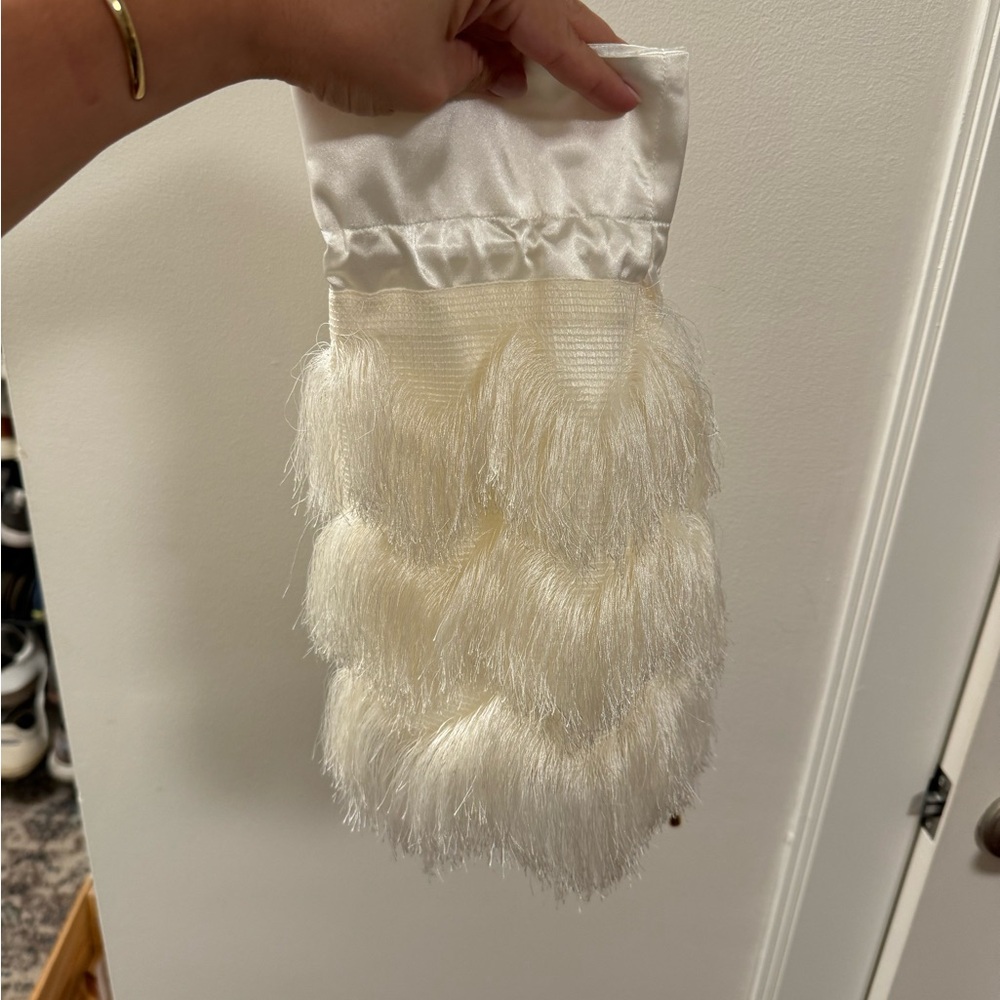 Bon Bride Fringe Drawstring Bridal Bag NEW